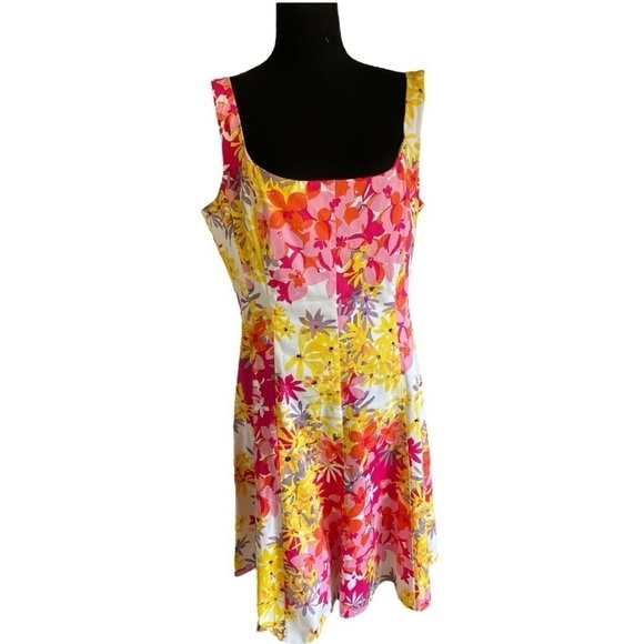 JONES WEAR Vintage Bold Floral Cotton Flowy Sundress Woman’s Plus Size 16 - Picture 16 of 16